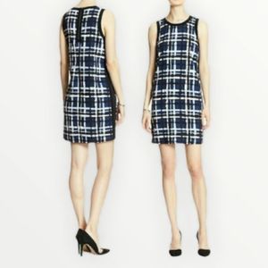 BANANA REPUBLIC Plaid Full Side Zip Shift Dress